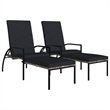 vidaXL PE Rattan Sun Lounger in Gray