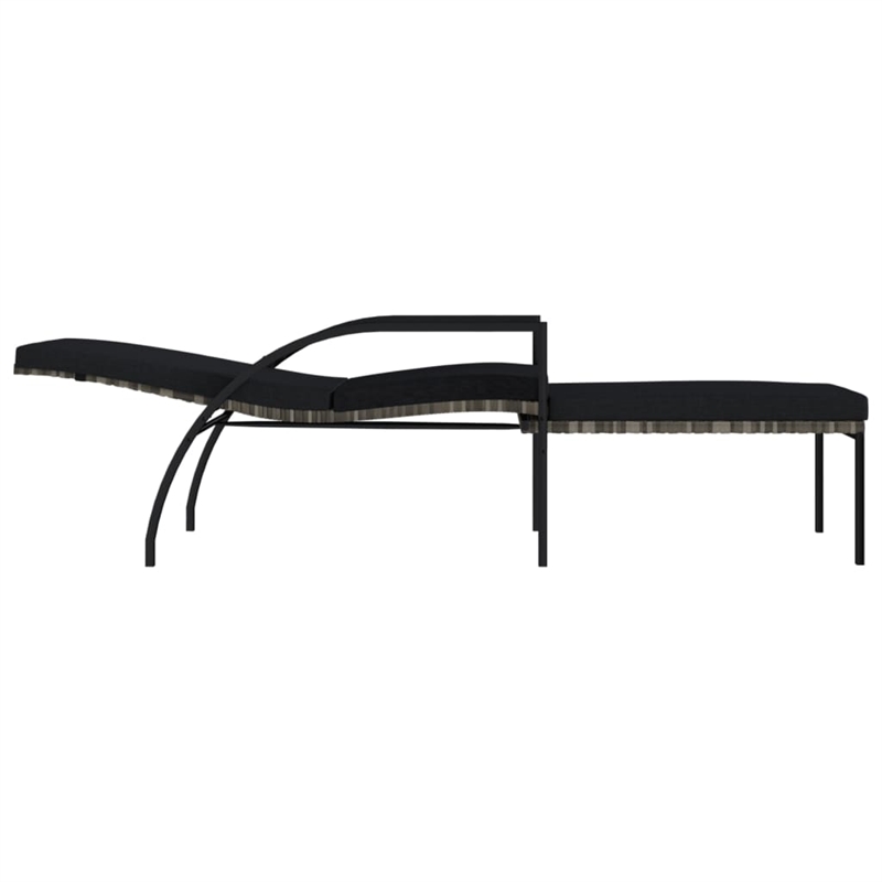 vidaXL PE Rattan Sun Lounger in Gray