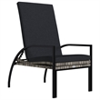 vidaXL PE Rattan Sun Lounger in Gray