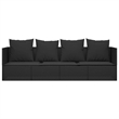 vidaXL PE Rattan Outdoor Lounge Bed in Black