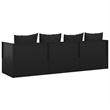 vidaXL PE Rattan Outdoor Lounge Bed in Black