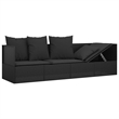 vidaXL PE Rattan Outdoor Lounge Bed in Black
