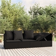 vidaXL PE Rattan Outdoor Lounge Bed in Black