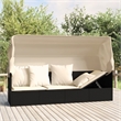vidaXL Outdoor Lounge Bed in Black/Cream/White