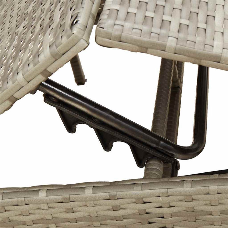 vidaXL PE Rattan Patio Sun Lounger in Gray