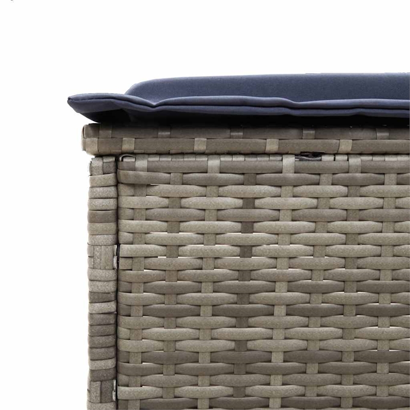 vidaXL PE Rattan Sun Lounger w/ Adjustable Armrests in Gray