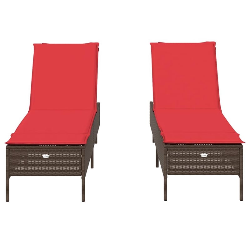 vidaXL Patio Sun Lounger in Brown