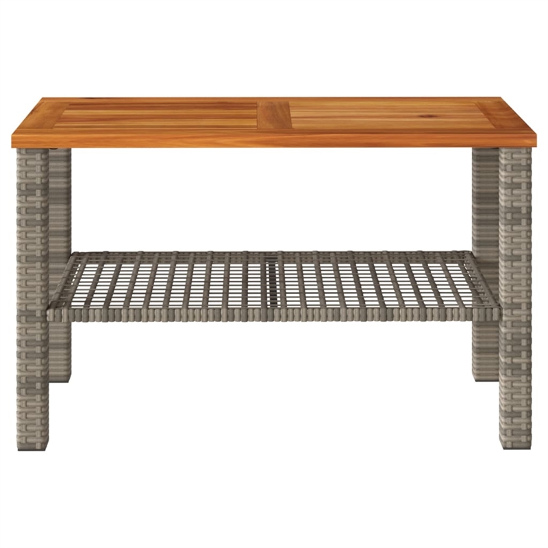 vidaXL PE Rattan Medium Durable Garden Dining Table in Gray