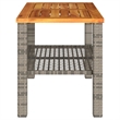 vidaXL PE Rattan Medium Durable Garden Dining Table in Gray