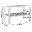 vidaXL PE Rattan Medium Durable Garden Dining Table in Gray
