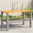vidaXL PE Rattan Medium Durable Garden Dining Table in Gray