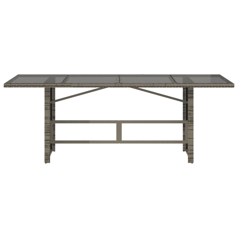 vidaXL PE Rattan and Metal Garden Dining Table in Gray