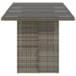 vidaXL PE Rattan and Metal Garden Dining Table in Gray