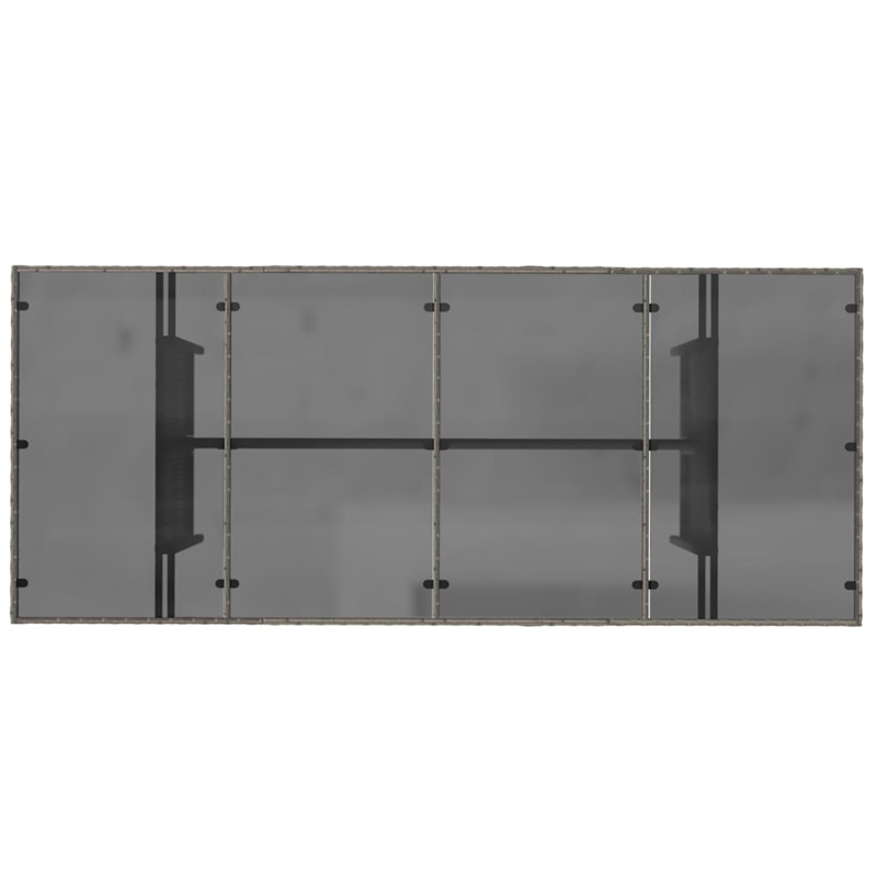vidaXL PE Rattan and Metal Garden Dining Table in Gray