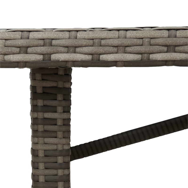vidaXL PE Rattan and Metal Garden Dining Table in Gray