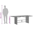 vidaXL PE Rattan and Metal Garden Dining Table in Gray
