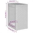 vidaXL PE Rattan Garden Side Table in Gray and Brown
