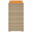vidaXL PE Rattan Garden Side Table in Gray and Brown
