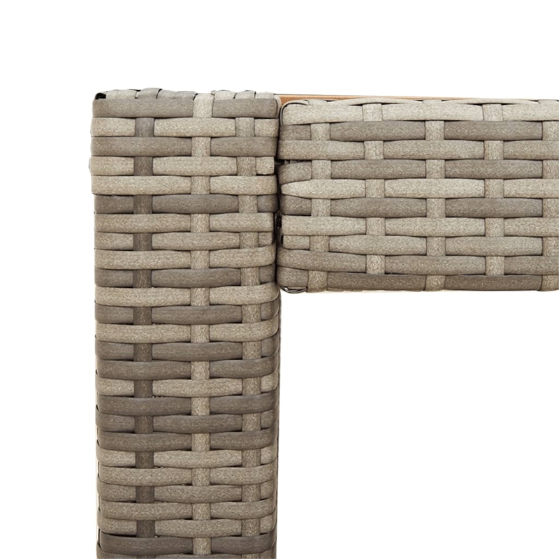 vidaXL PE Rattan Garden Side Table in Beige and Brown