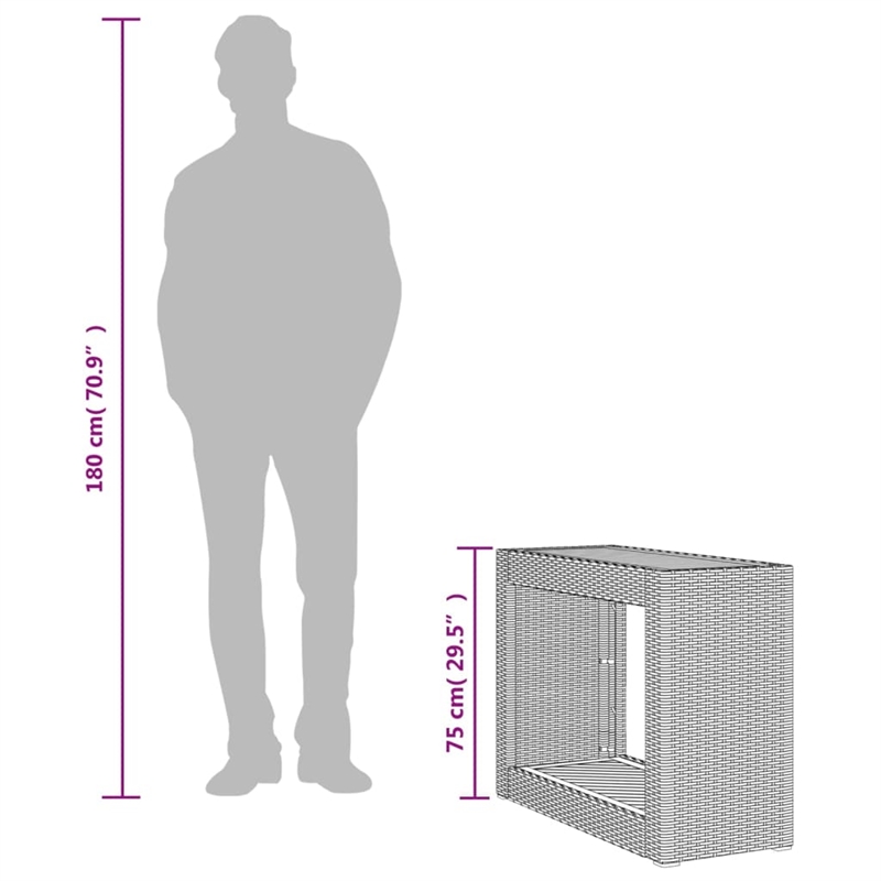 vidaXL PE Rattan Garden Side Table in Beige and Brown