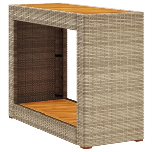 vidaXL PE Rattan Garden Side Table in Beige and Brown