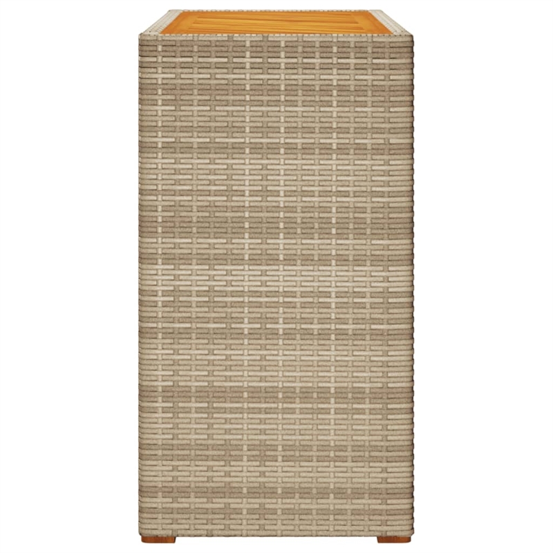 vidaXL PE Rattan Garden Side Table in Beige and Brown