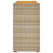 vidaXL PE Rattan Garden Side Table in Beige and Brown