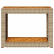 vidaXL PE Rattan Garden Side Table in Beige and Brown