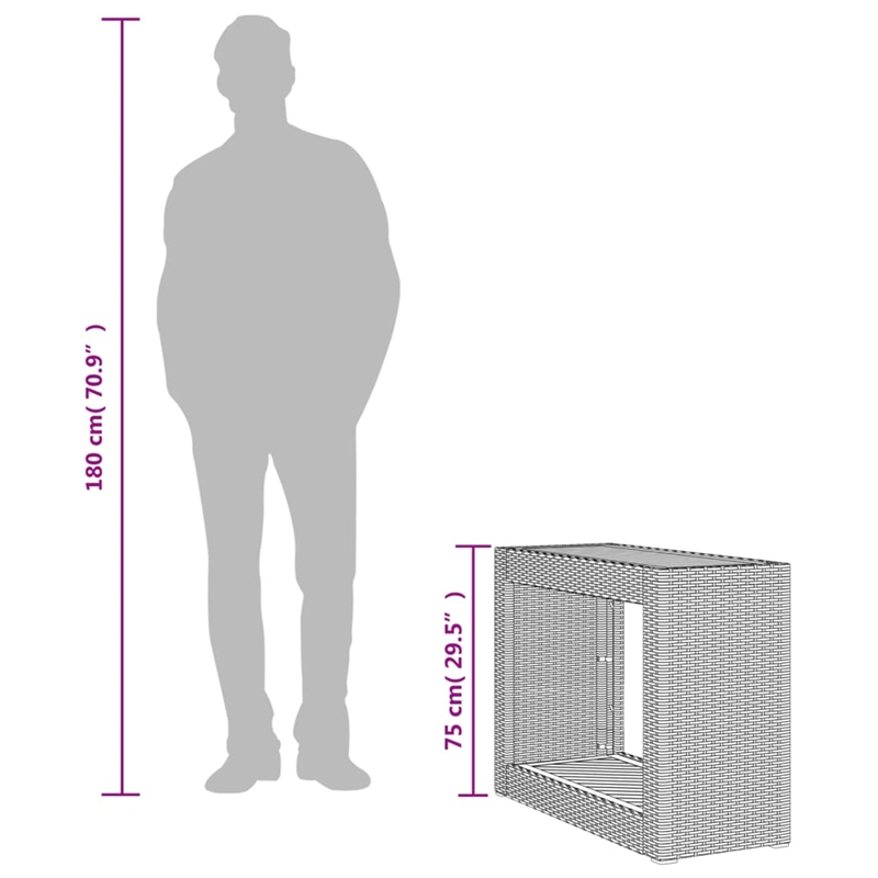 vidaXL PE Rattan Garden Side Table in Beige and Brown