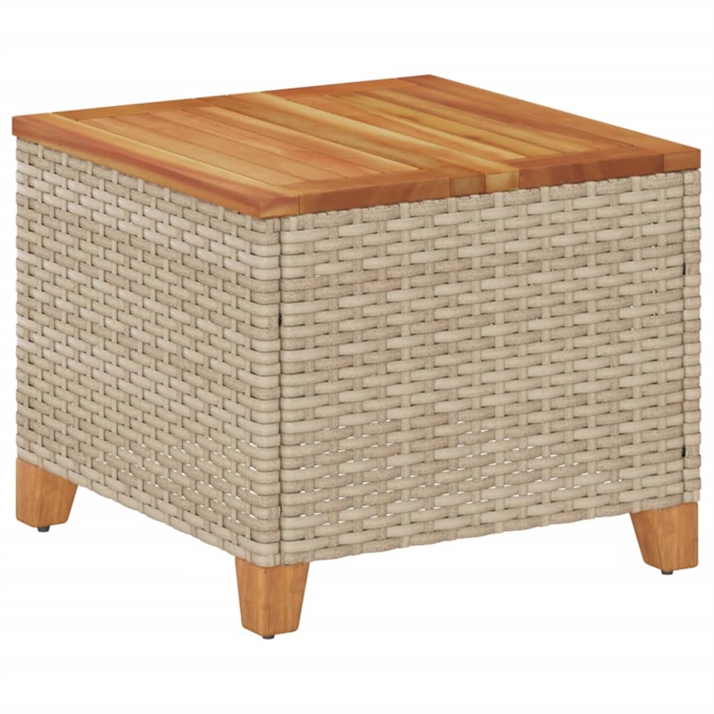 vidaXL PE Rattan Garden Coffee Table in Beige and Brown