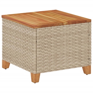 vidaXL PE Rattan Garden Coffee Table in Beige and Brown