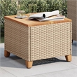 vidaXL PE Rattan Garden Coffee Table in Beige and Brown