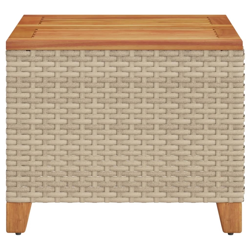vidaXL PE Rattan Garden Coffee Table in Beige and Brown