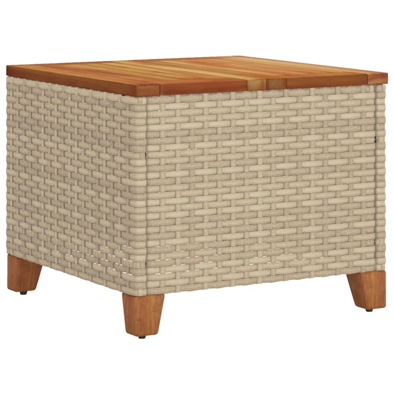 vidaXL PE Rattan Garden Coffee Table in Beige and Brown