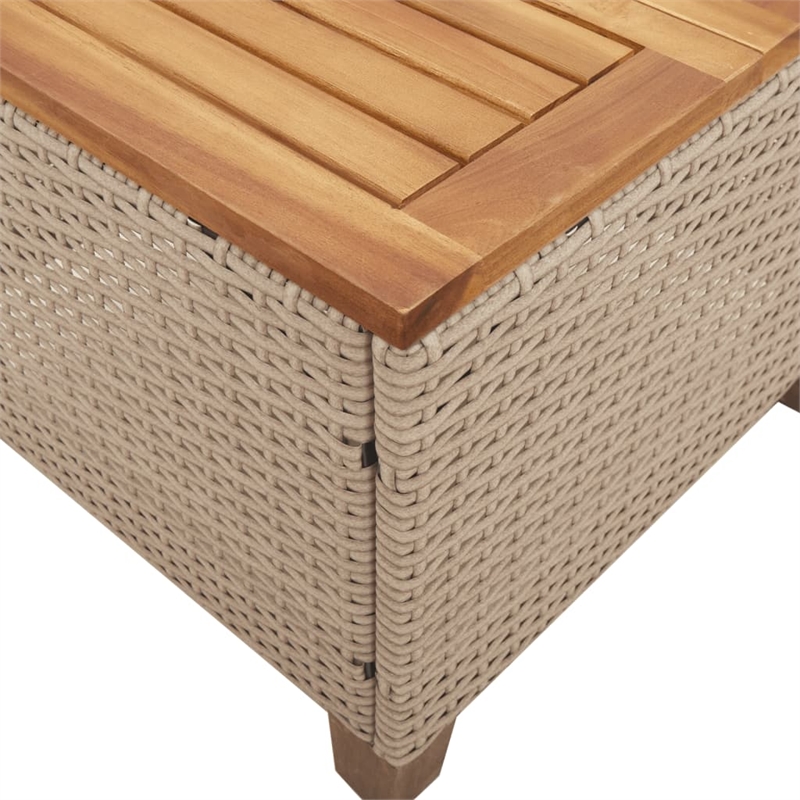 vidaXL PE Rattan Garden Coffee Table in Beige and Brown
