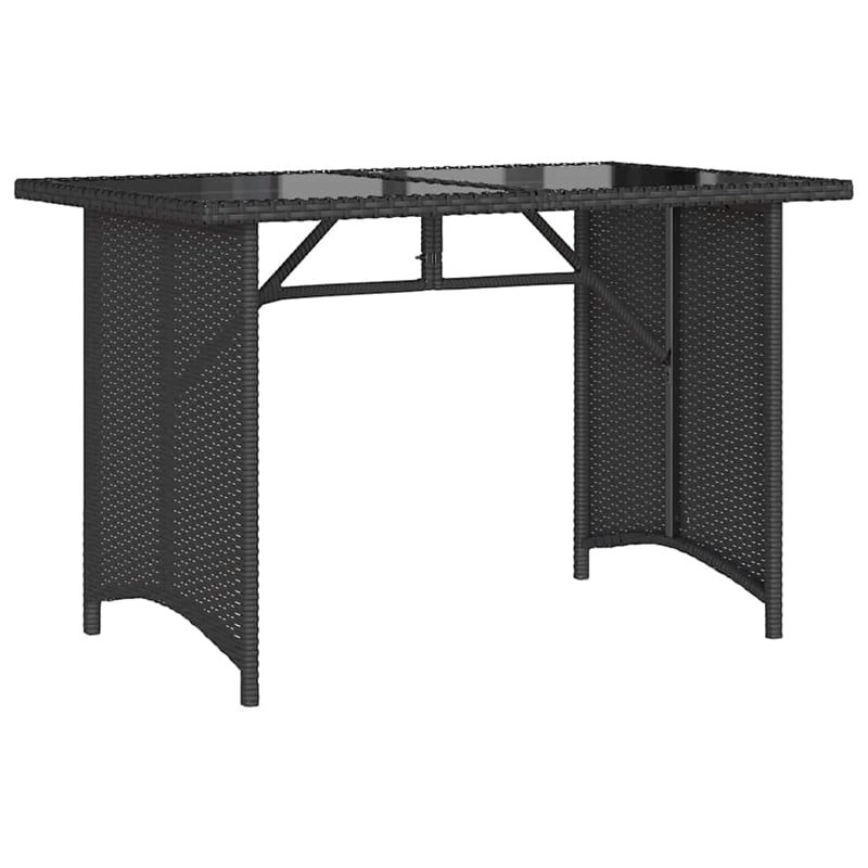 vidaXL PE Rattan Garden Dining Table in Black