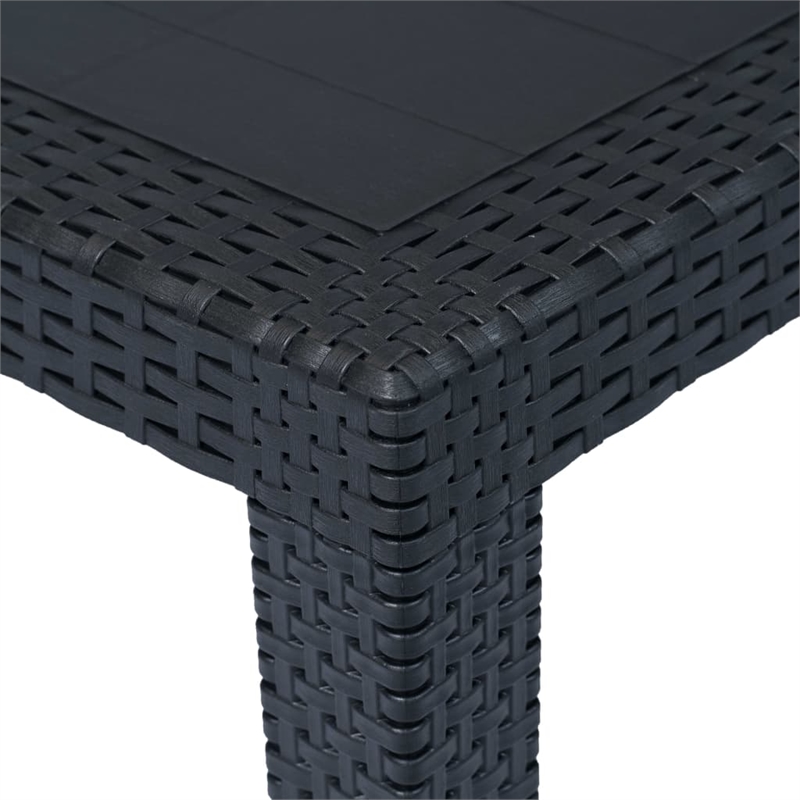 vidaXL Plastic Garden Coffee Table in Anthracite/Gray