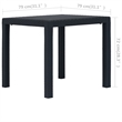 vidaXL Plastic Garden Coffee Table in Anthracite/Gray