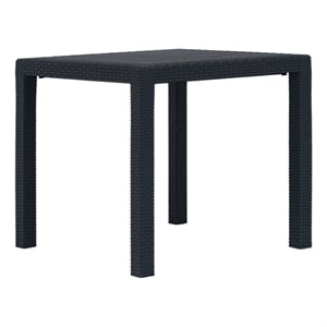 vidaXL Plastic Garden Coffee Table in Anthracite/Gray