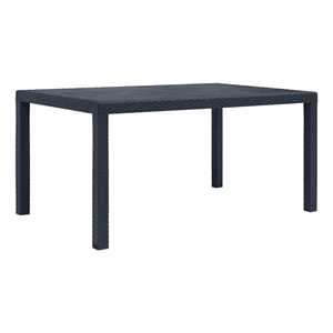 vidaXL Plastic Garden Dining Table in Anthracite/Gray