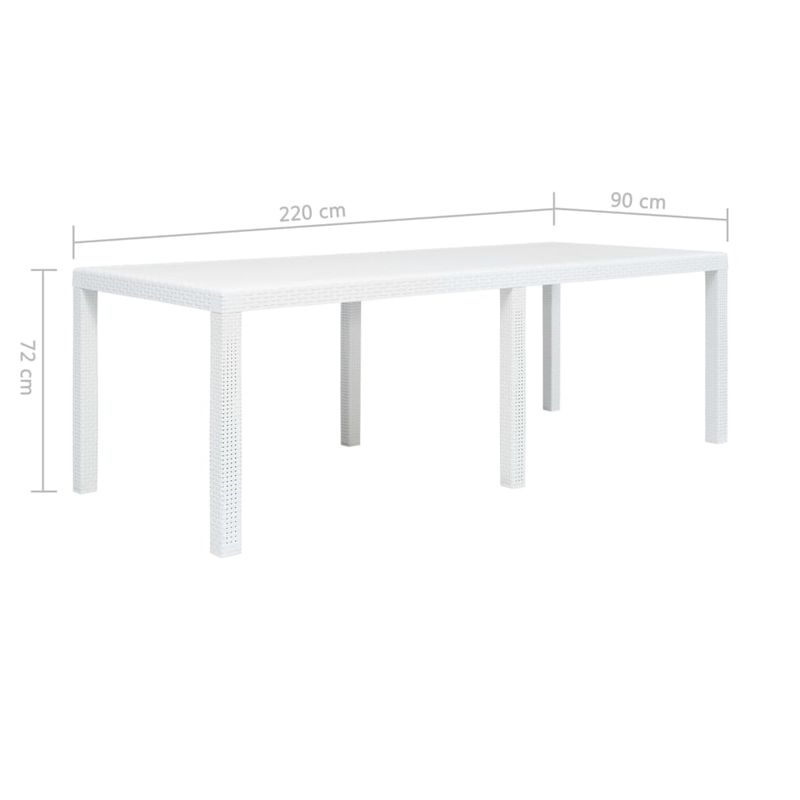 vidaXL Plastic Garden Dining Table in White