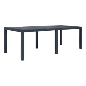 vidaXL Plastic Garden Dining Table in Anthracite/Gray