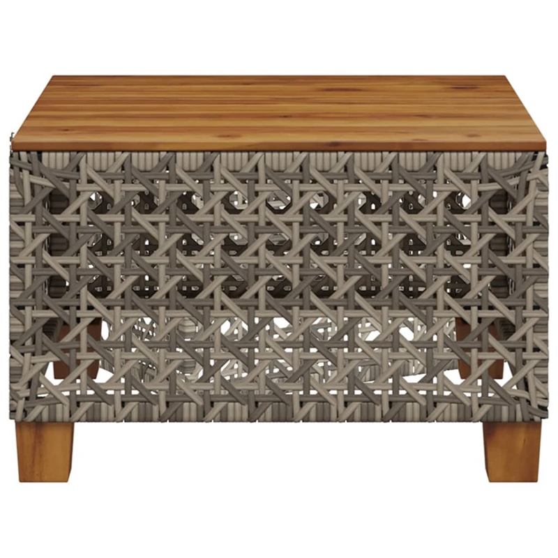 vidaXL Poly Rattan Small Garden Coffee Table in Gray and Brown