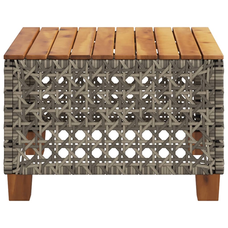 vidaXL Poly Rattan Small Garden Coffee Table in Gray and Brown