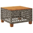 vidaXL Poly Rattan Small Garden Coffee Table in Gray and Brown