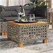 vidaXL Poly Rattan Small Garden Coffee Table in Gray and Brown