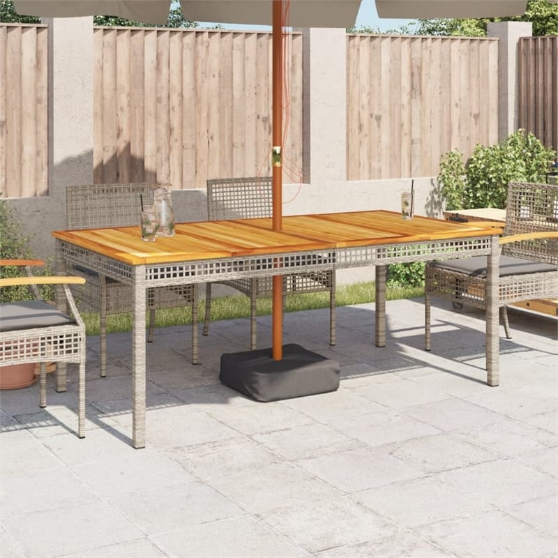 vidaXL Garden Dining Table in Gray and Brown