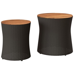 vidaXL Garden Side Table in Black and Brown
