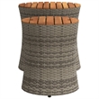 vidaXL PE Rattan Garden Side Table in Gray and Brown