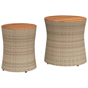 vidaXL Garden Side Table in Beige and Brown
